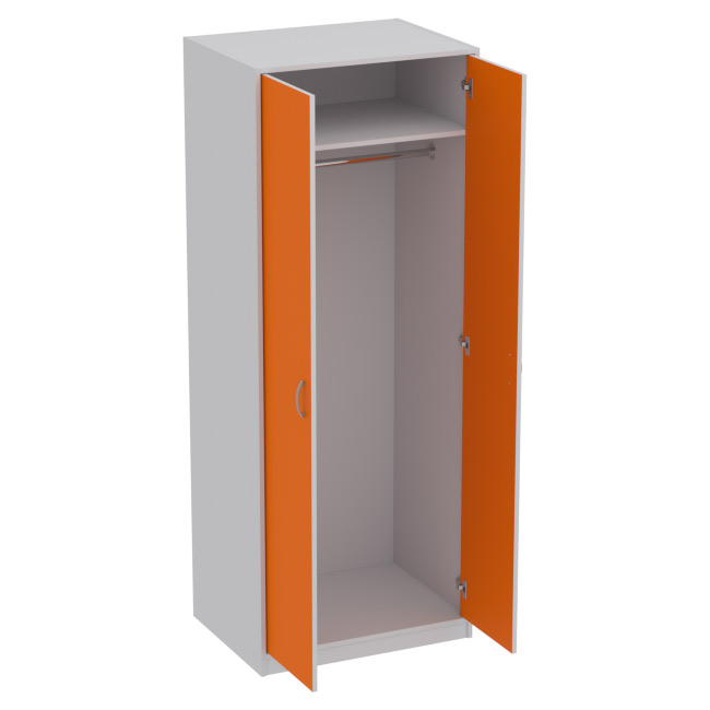 Шкаф для одежды ШО-6 цвет Серый+Оранж 77/58/200 см