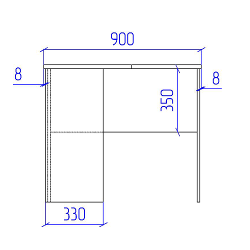Угловой стол СТУ-19 цвет Белый+Черный 90/90/76 см