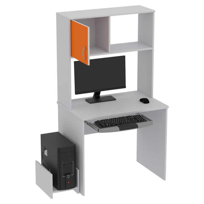 Компьютерный стол КП-СК-6 цвет Серый+Оранж 90/60/163 см