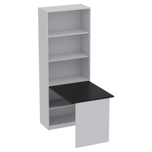 Офисный шкаф ШБ+СТ Серый + Черный 77/123/200 см