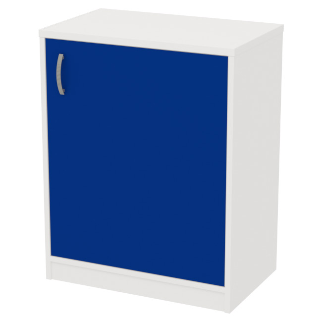 Офисный шкаф СБ-40+ДВ-40 цвет Белый+Синий 60/37/76 см