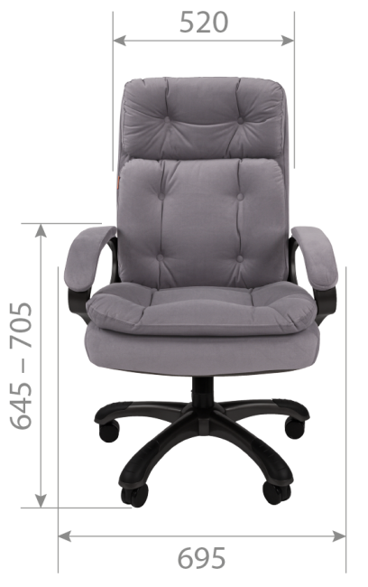 Кресло для руководителя CHAIRMAN 442 серое ткань