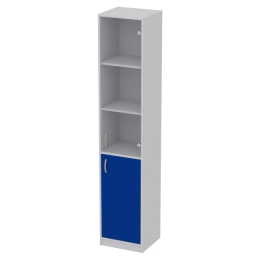 Офисный шкаф СБ-3+А5 проз цвет Серый+Синий 40/37/200 см