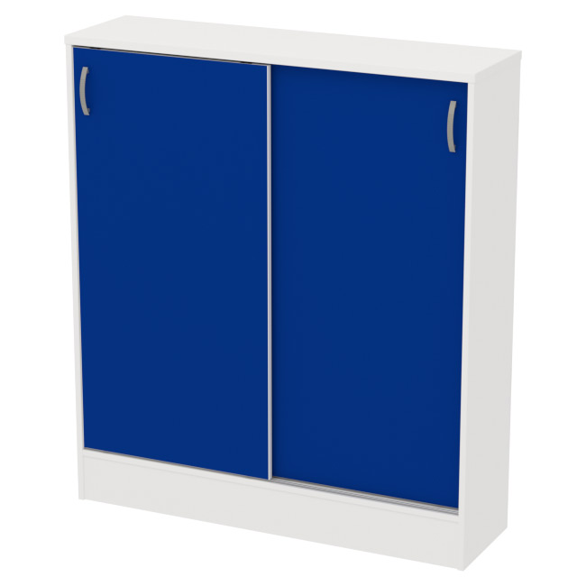 Офисный шкаф СДР-106 цвет Белый+Синий 106/30/120 см