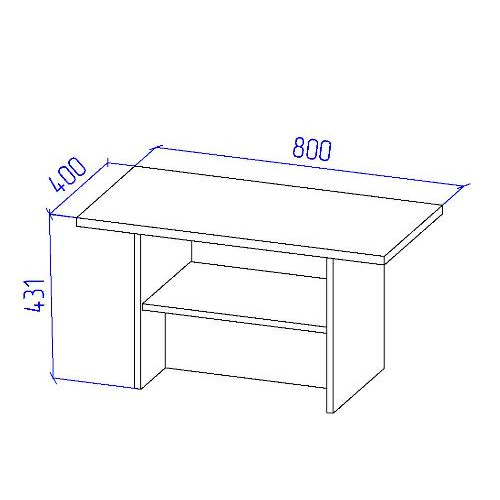 Журнальный стол СТК-17 цвет Дуб Крафт + Черный 80/40/43 см