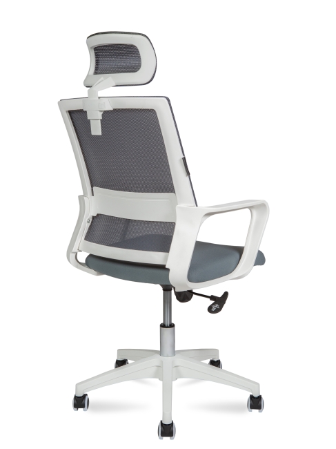 Офисное кресло эконом Бит белый+серый