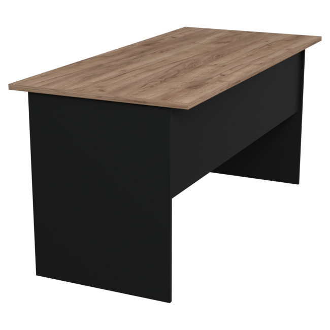 Офисный стол СТ-10 цвет Черный + Дуб Крафт 160/73/76 см