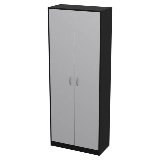 Шкаф для офиса ША-2 цвет Черный + Серый 77/37/200 см
