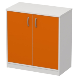 Офисный шкаф СБ-42+ДВ-42 цвет Белый+Оранж 73/37/76 см