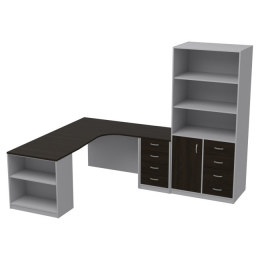Комплект офисной мебели КП-21 цвет Серый+Венге