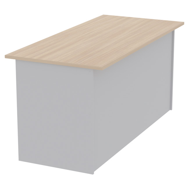 Офисный стол СТЦ-10 цвет Серый+Дуб Молочный 160/73/76 см