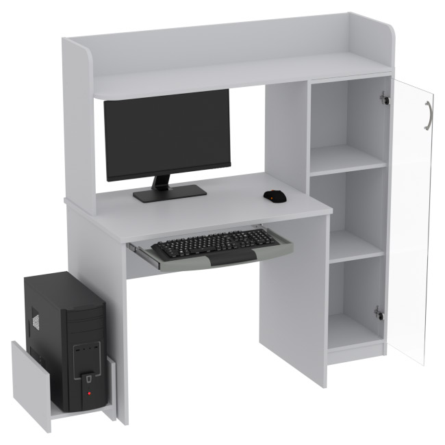 Компьютерный стол КП-СК-2 цвет Серый 130/60/141 см