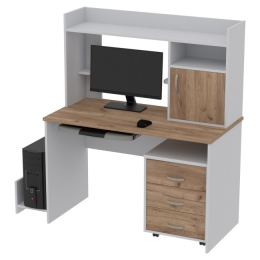 Компьютерный стол КП-СК-1 цвет Серый+Дуб Крафт 120/60/141 см