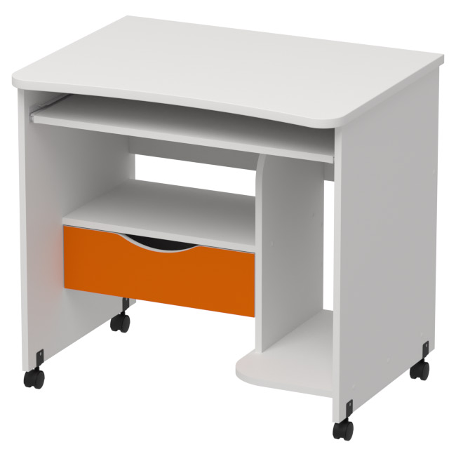 Компьютерный стол СК-26 цвет Белый+Оранж 80/60/76 см