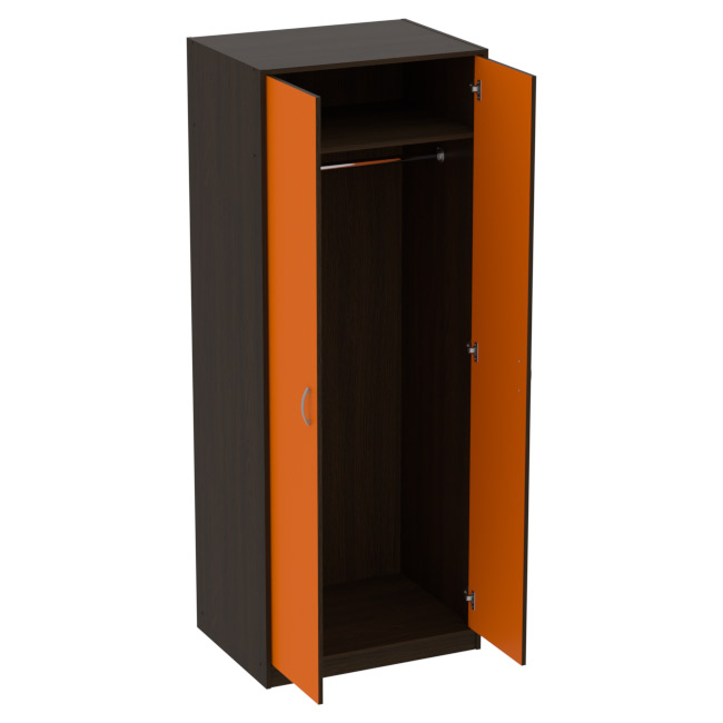 Шкаф для одежды ШО-6 цвет Венге+Оранж 77/58/200 см