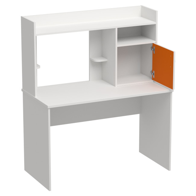 Компьютерный стол СК-1 Белый+Оранж 120/60/141 см