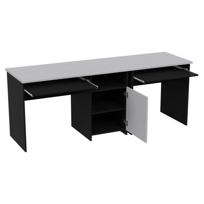 Офисный стол СК-21+СК-27 цвет Черный + Серый