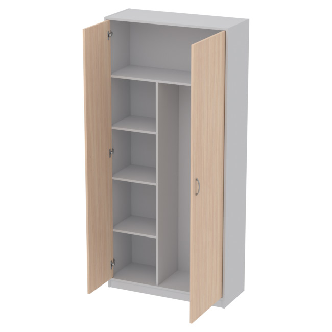 Офисный шкаф для одежды ШО-7 Серый+Дуб Молочный 93/37/200 см