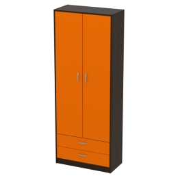 Шкаф для одежды ШО-37 цвет Венге+Оранжевый 77/37/200