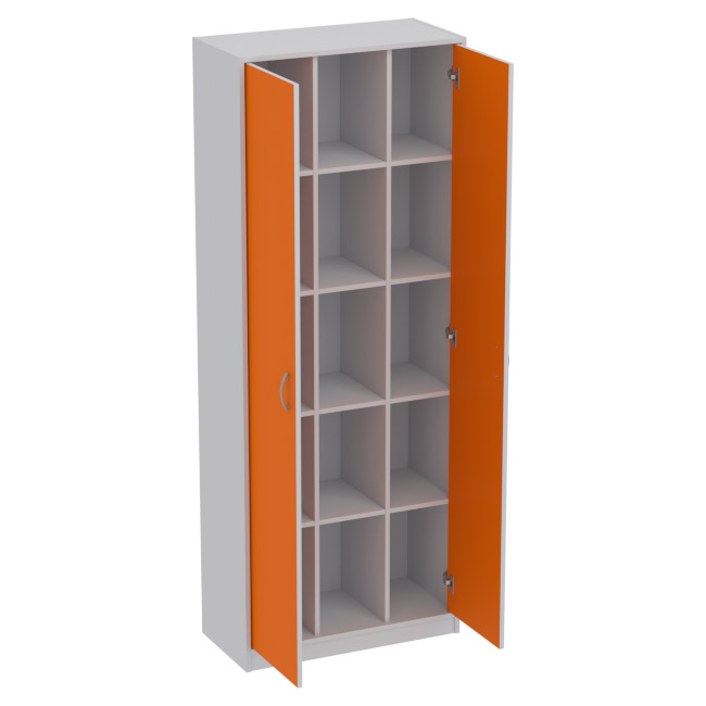 Офисный шкаф ША-2 цвет Серый+Оранж 77/37/200 см