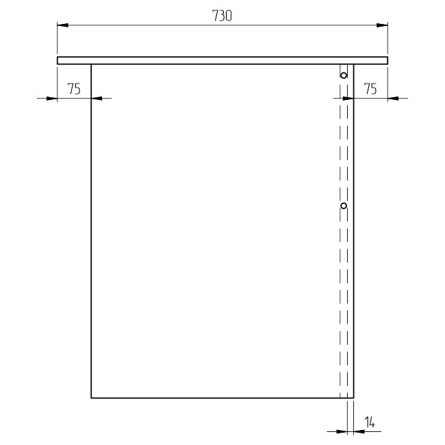 Стол для офиса СТЦ-2 цвет Черный + Дуб Крафт 100/73/75,4 см
