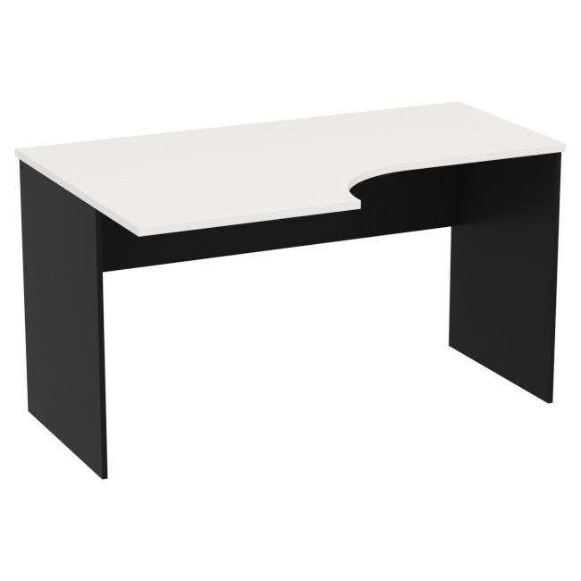 Стол для офиса СТ-П цвет Черный + Белый 140/90/76 см