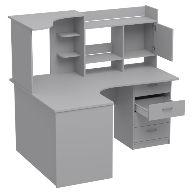 Компьютерный стол СКЭ-5 Правый цвет Серый 158/120/141