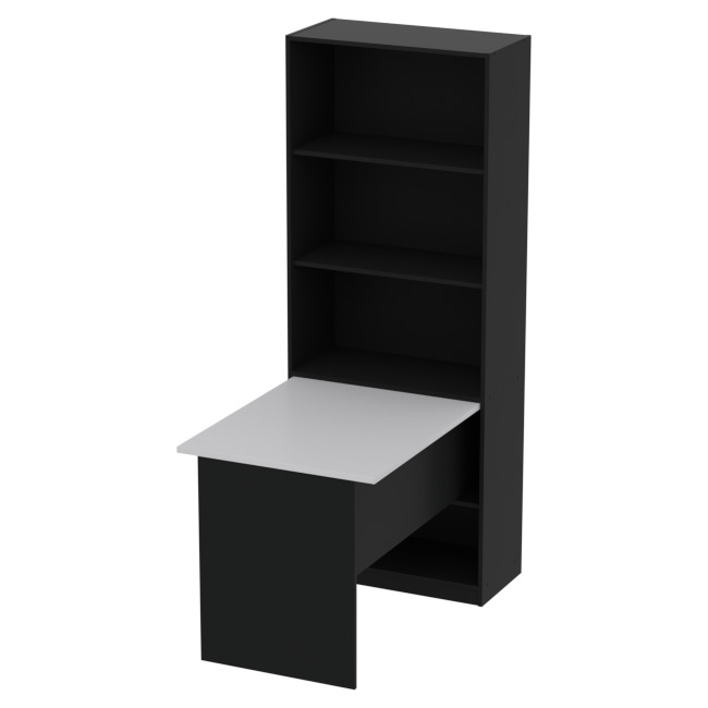 Офисный шкаф ШБ+СТ Черный + Серый 77/123/200 см