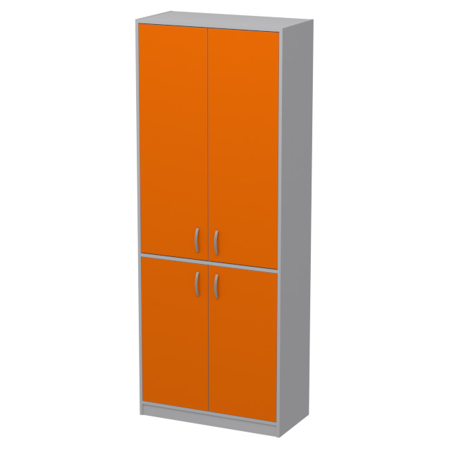 Офисный шкаф ШБ-3+ДВ-60 цвет Серый+Оранж 77/37/200 см