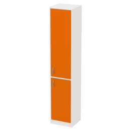 Офисный шкаф СБ-3+ДВ-61Л цвет Белый+Оранж 40/37/200 см