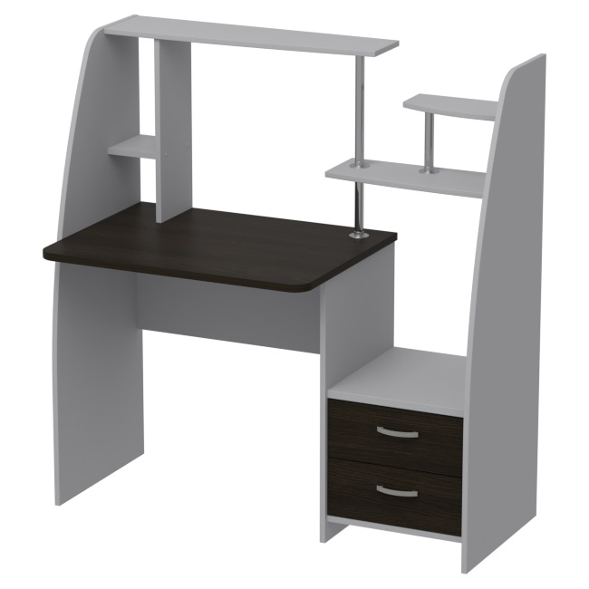 Компьютерный стол СК-29 цвет Серый+Венге 124/60/130 см