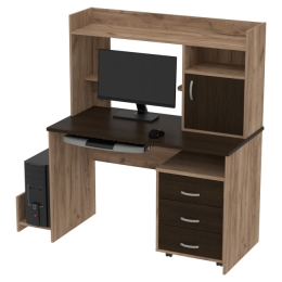 Компьютерный стол КП-СК-1 цвет Дуб Крафт+Венге 120/60/141 см