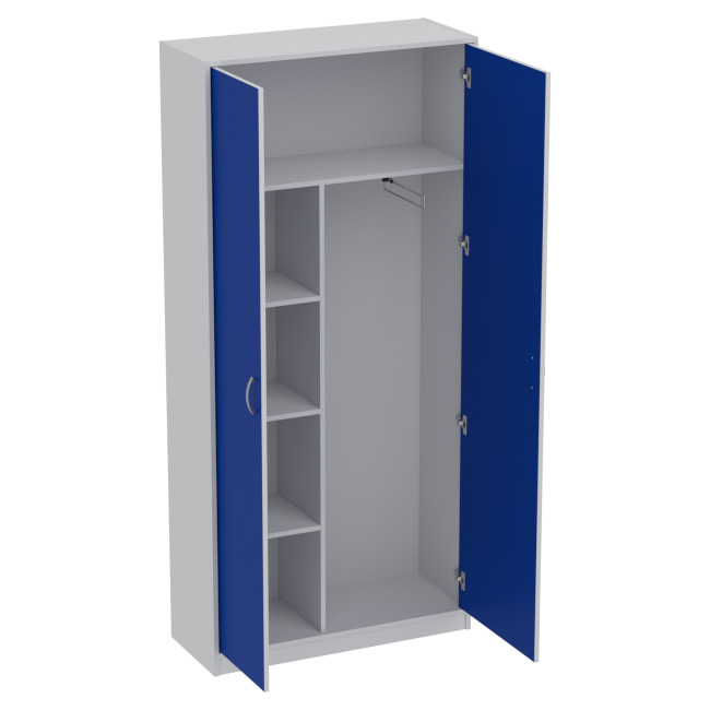 Шкаф для одежды ШО-7 цвет Серый+Синий 93/37/200 см