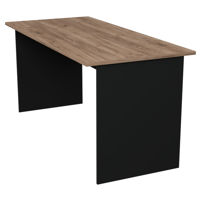 Офисный стол СТ-10 цвет Черный + Дуб Крафт 160/73/76 см