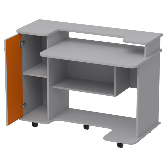 Компьютерный стол СК-23 цвет Серый+Оранж 120/60/89 см