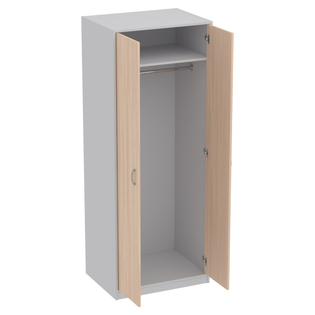 Офисный шкаф для одежды ШО-6 цвет Серый+Дуб Молочный 77/58/200 см