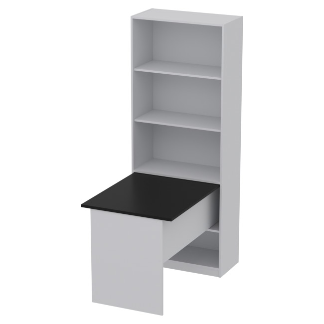Офисный шкаф ШБ+СТ Серый + Черный 77/123/200 см