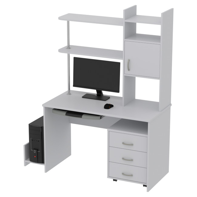 Компьютерный стол КП-СК-9 цвет Серый 120/60/176 см