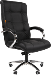 Офисное кресло CHAIRMAN 424 кожа черная N