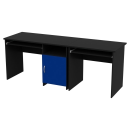 Офисный стол СК-21+СК-27 цвет Черный + Синий
