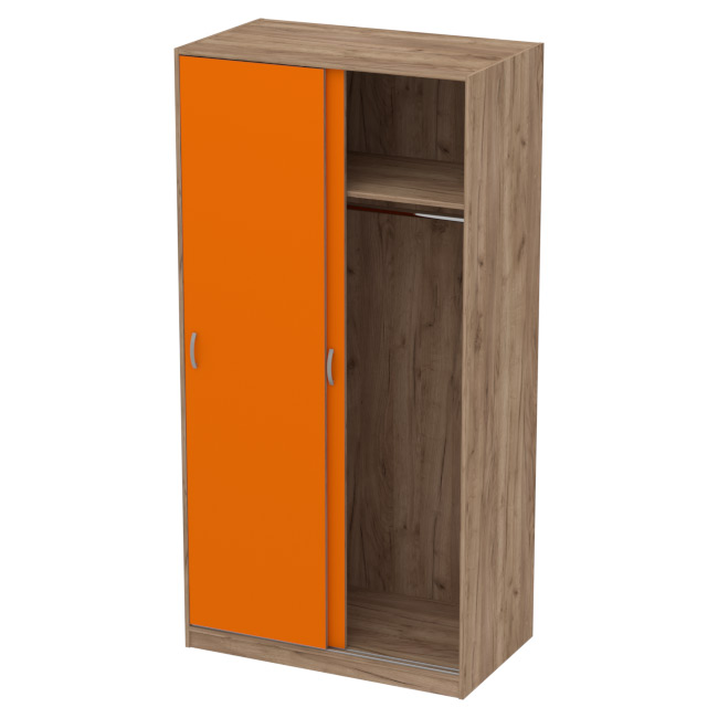Шкаф для одежды ШК-2 Цвет Дуб Крафт + Оранж 100/58/200 см