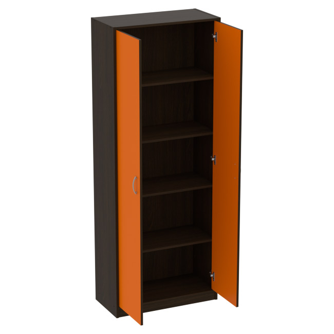 Офисный шкаф ШБ-2 цвет Венге+Оранж 77/37/200 см