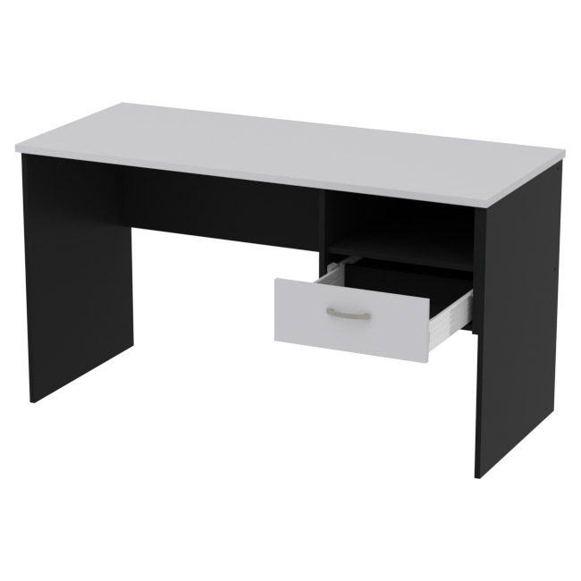 Стол для офиса СТ+1Т-42 цвет Черный + Серый 140/60/76 см