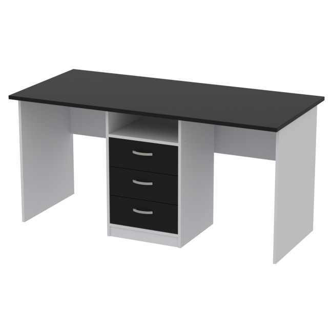 Офисный стол СТ-10+ТСС-27-4 цвет Серый+Черный