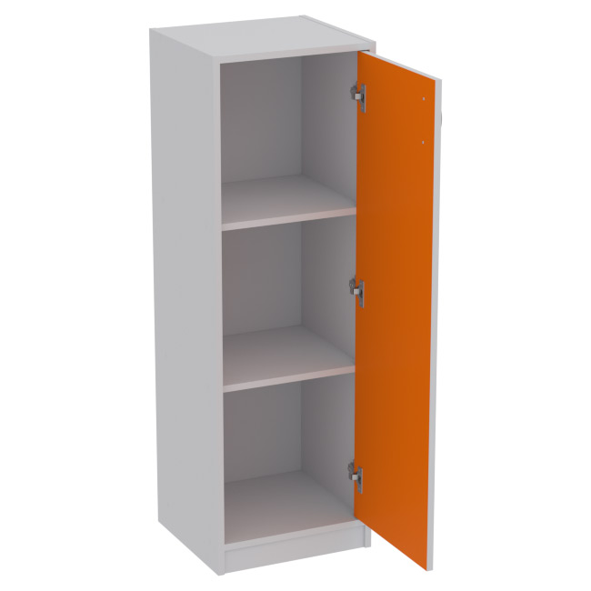 Офисный шкаф СБ-61+ДВ-61 цвет Серый+Оранж 40/37/123 см