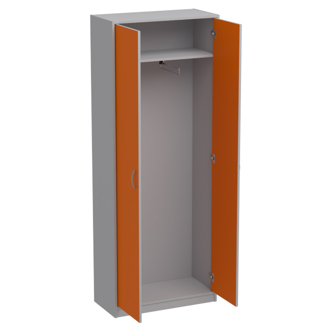 Шкаф для одежды ШО-52 Цвет Серый+оранж 77/37/200 см