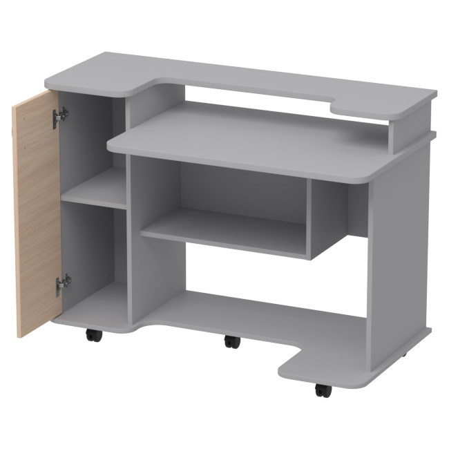 Компьютерный стол СК-23 цвет Серый+Дуб 120/60/89 см