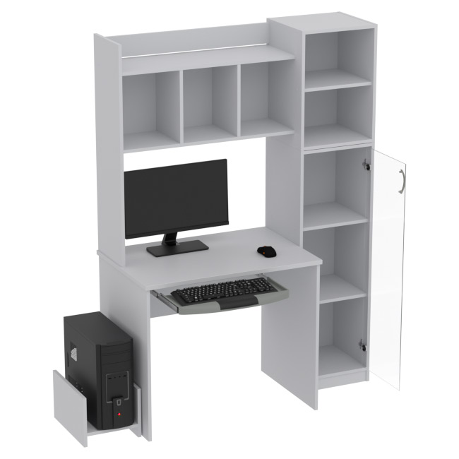 Компьютерный стол КП-СК-15 цвет Серый 130/60/180 см