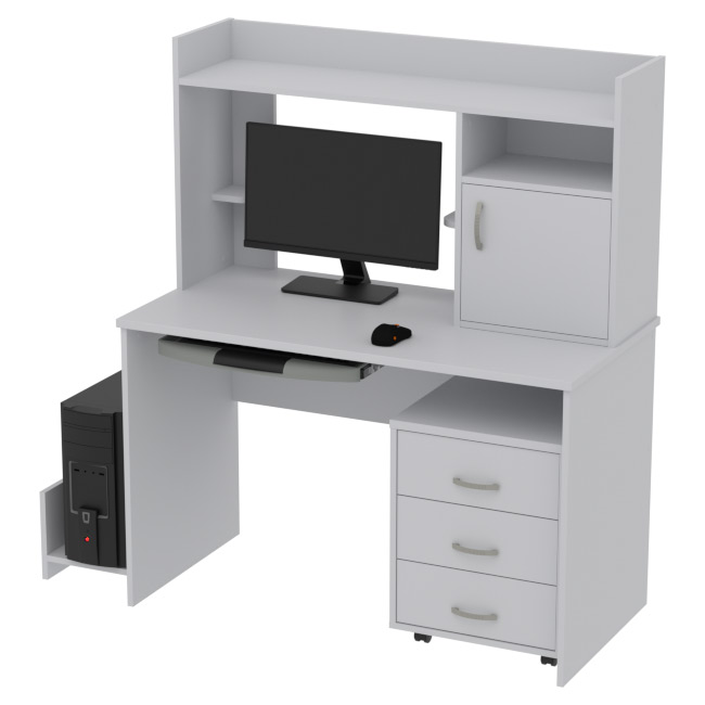 Компьютерный стол КП-СК-1 цвет серый 120/60/141 см