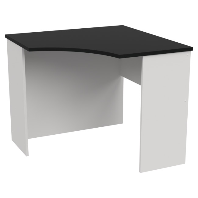 Угловой стол СТУ-19 цвет Белый+Черный 90/90/76 см